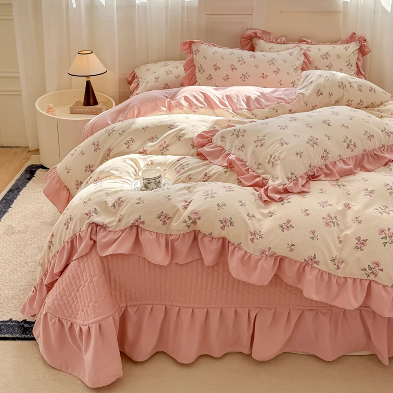 【床盖春夏四件套花边款】春夏四件套被套床盖加棉夹棉四季款床罩20