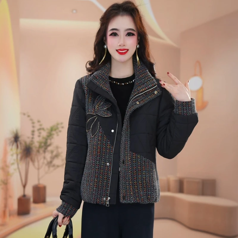 蔓2025年冬季新款时尚气质显瘦百搭休闲保暖女士棉服外套M-3XL