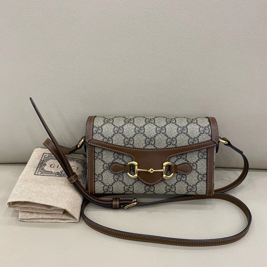 99新 GUCCI/古驰 Horsebit 迷你盒子包 男女同款