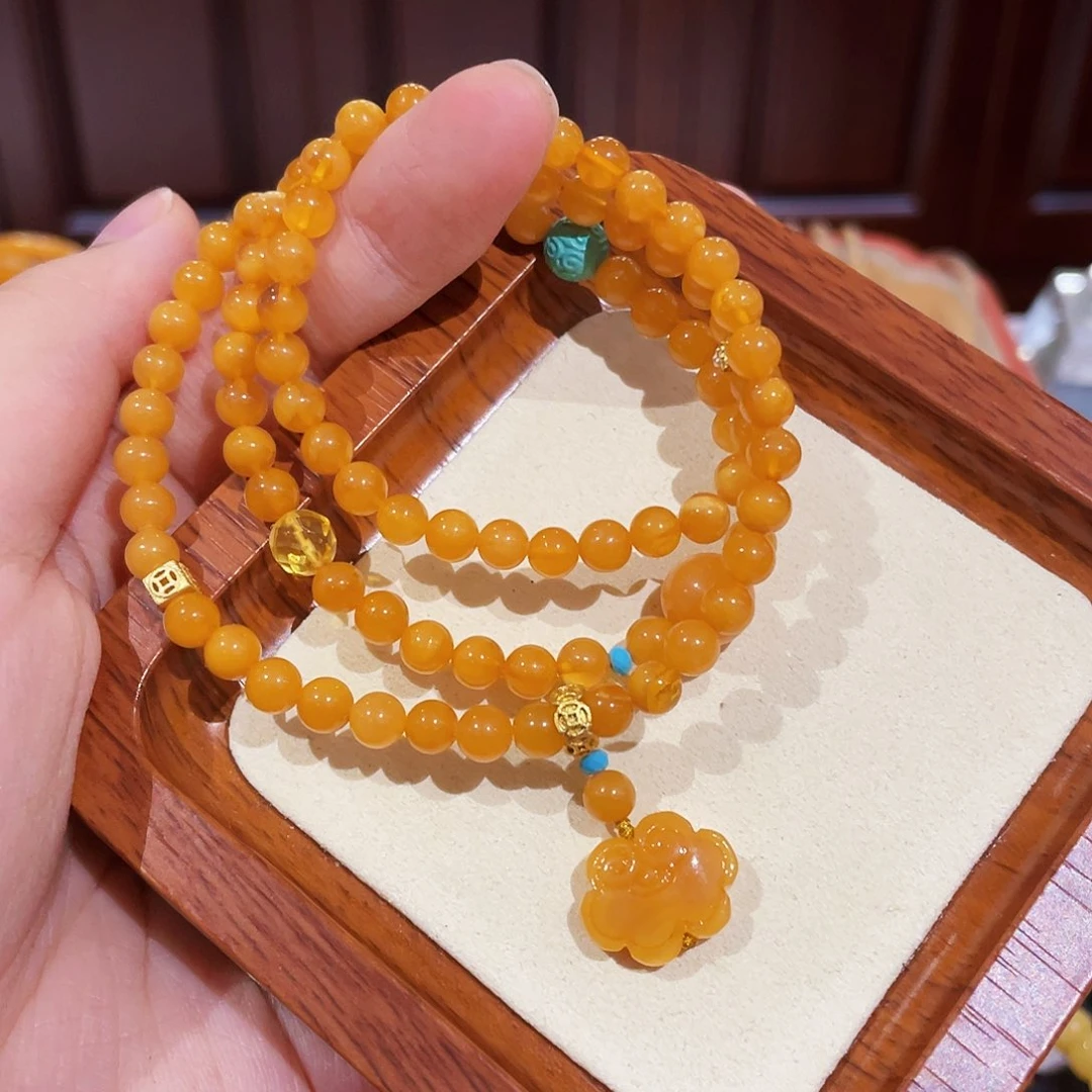 未镶嵌蜜蜡手链手串