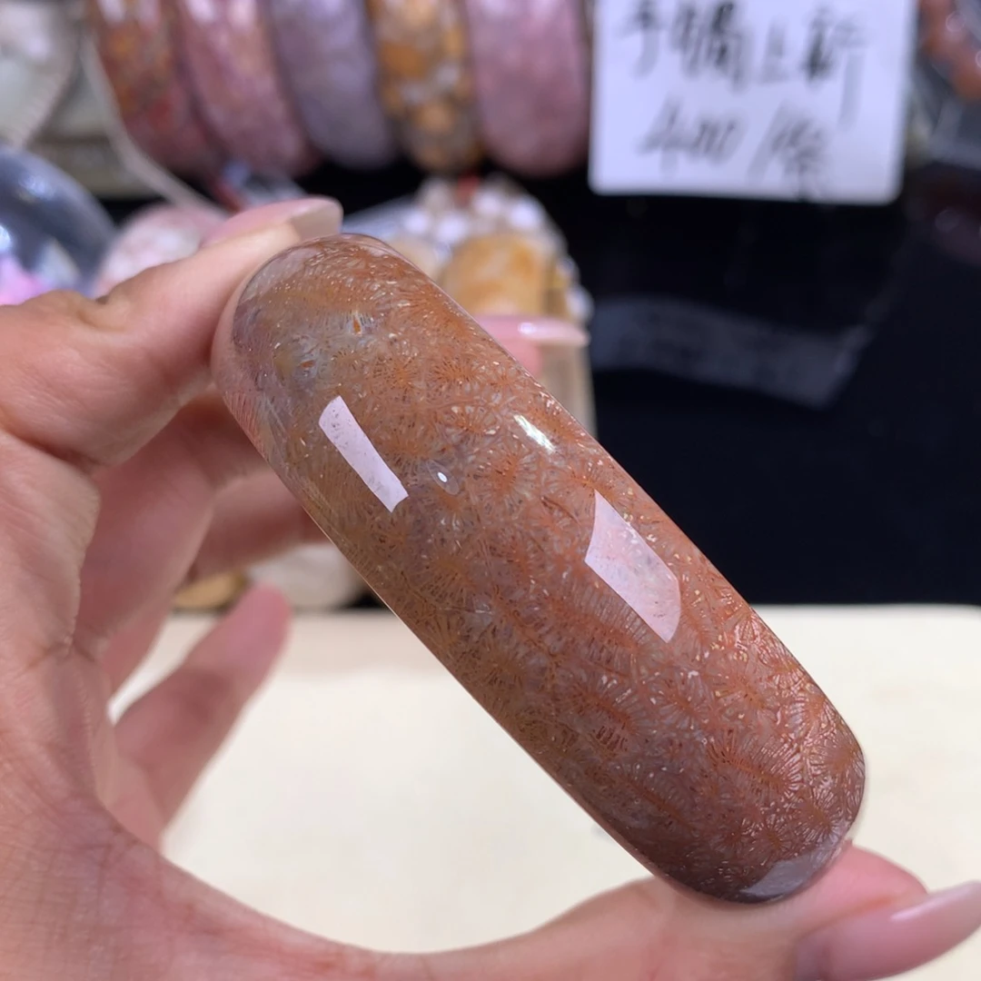 硅化珊瑚（珊瑚玉）未镶嵌吊坠(赠链)33号红虫57圈