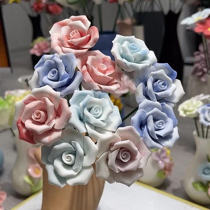 陶瓷纯手工捏花设计