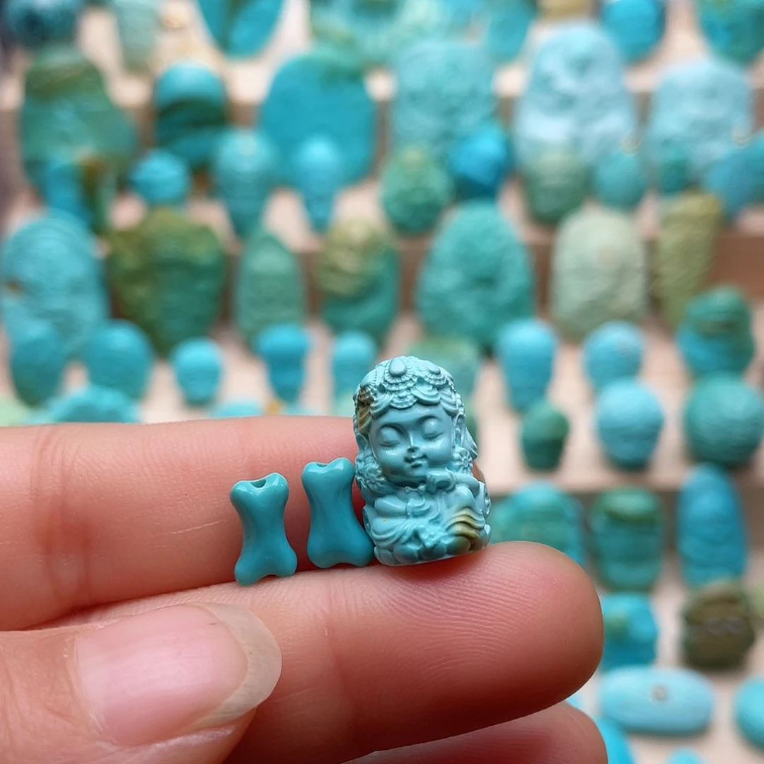 绿松石吊坠(不含链)未镶嵌柠**啡