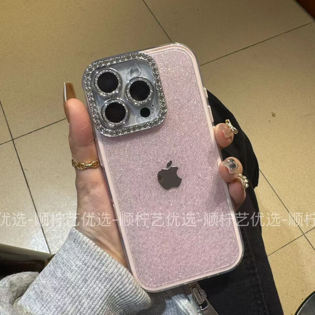 高级感新款闪粉适用苹果16promax手机壳时尚iPhone15小众14轻奢13