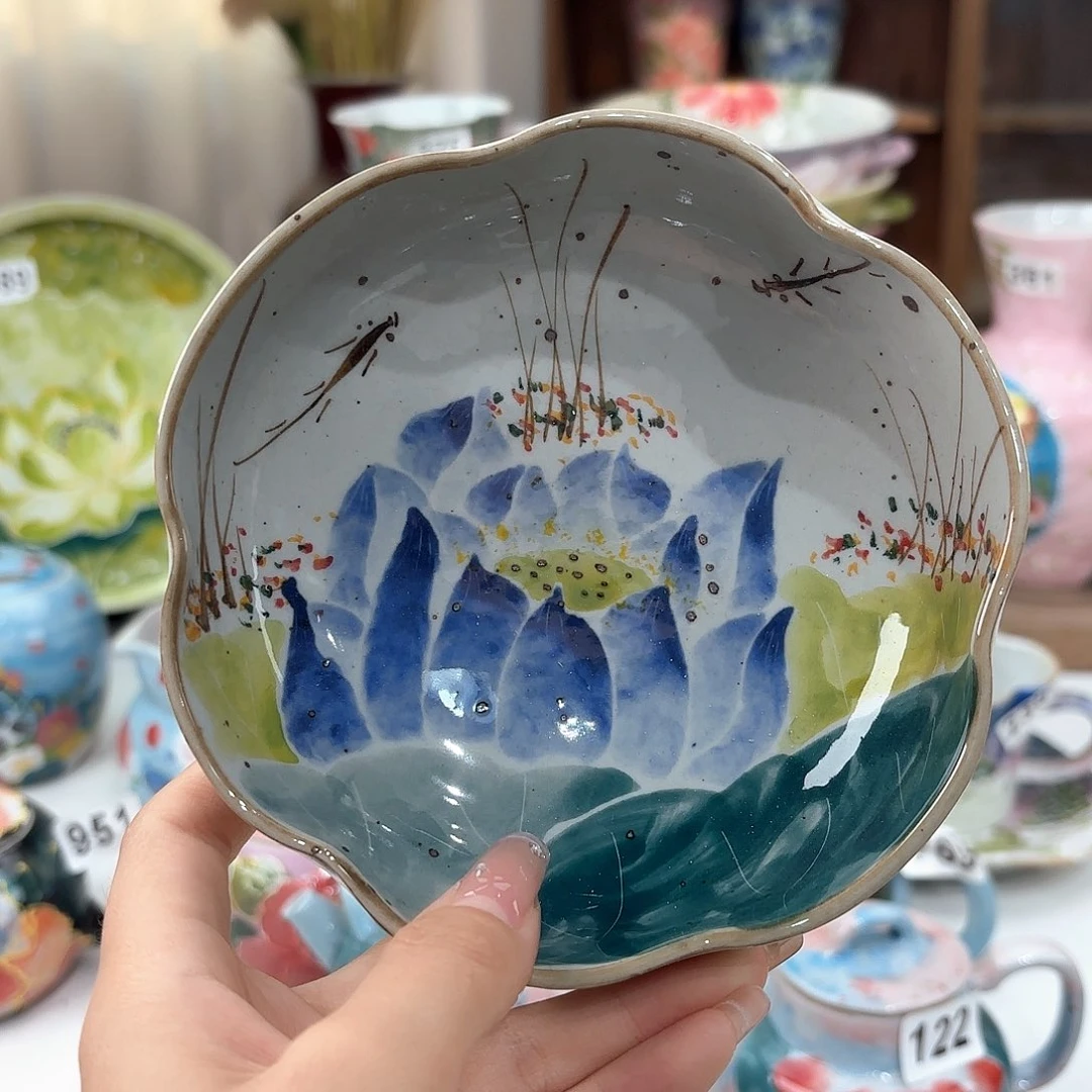 景德镇手绘高温釉下彩陶瓷茶具