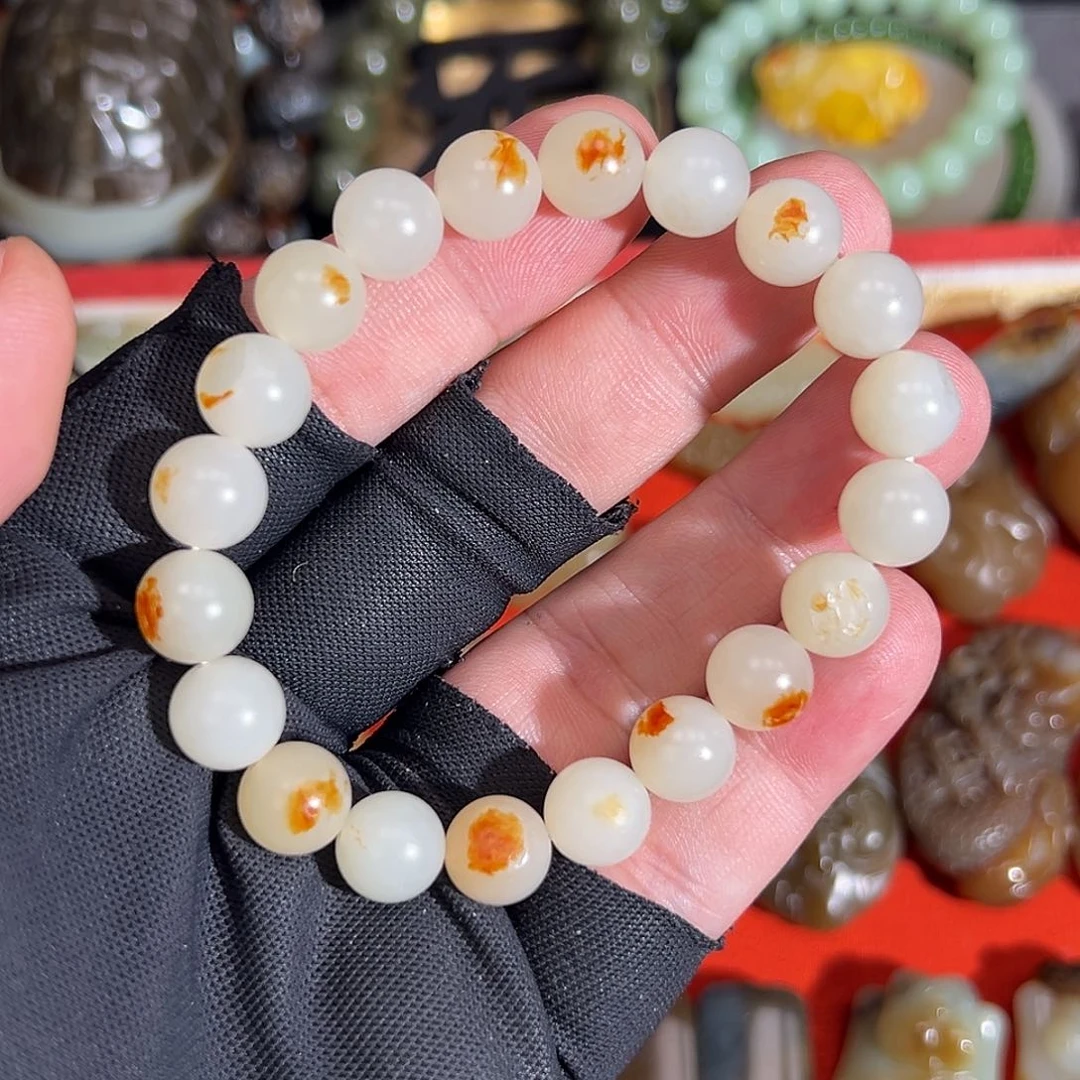 手链未镶嵌和田玉三**幻新疆洒金皮10mm10件通走打包价