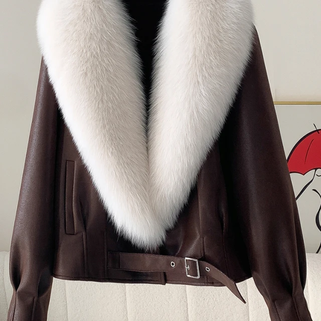 狐狸毛皮草外套女鹅绒羽绒服2024新款气质网红流行爆款保暖冬大衣