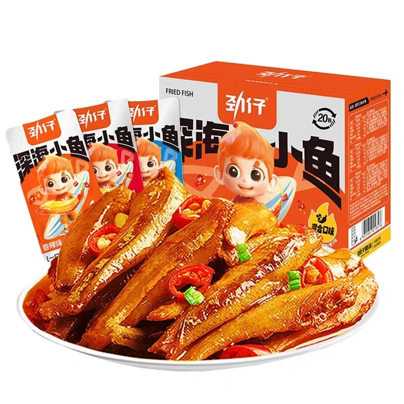 劲仔小鱼仔零食深海小鱼干辣味即食美食美味香辣小黄鱼馋嘴小零食