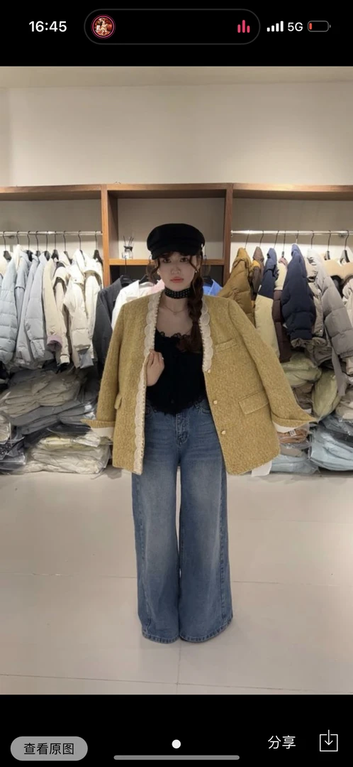 外套羽羽黄色外套