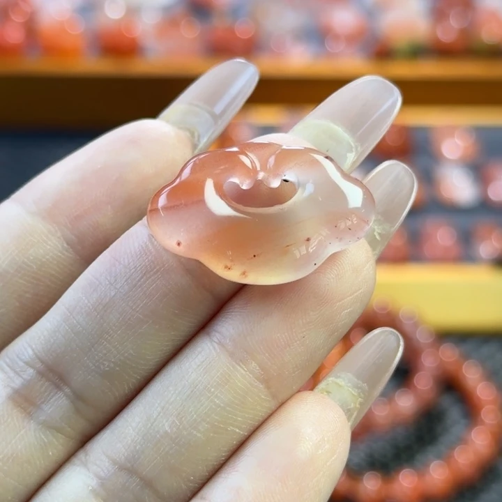 南红玛瑙未镶嵌珠宝半成品平安锁