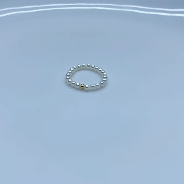 戒指银S925镶嵌淡水珍珠