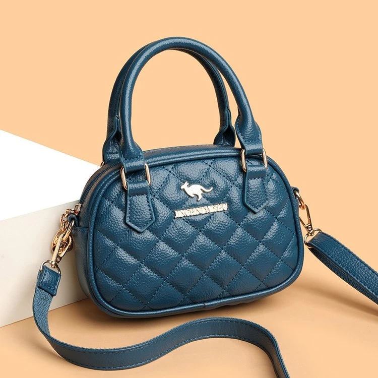 新款时尚简约单肩斜挎包 9851蓝色