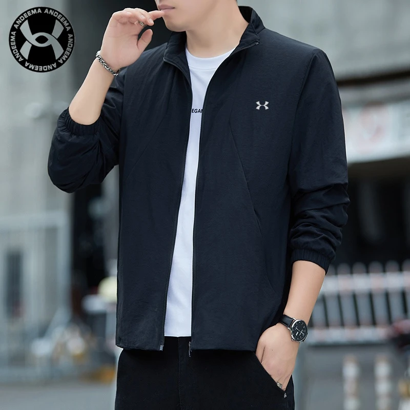 新款春秋季男外套夹克工装户外高品质锦纶面料弹力宽松透气立领