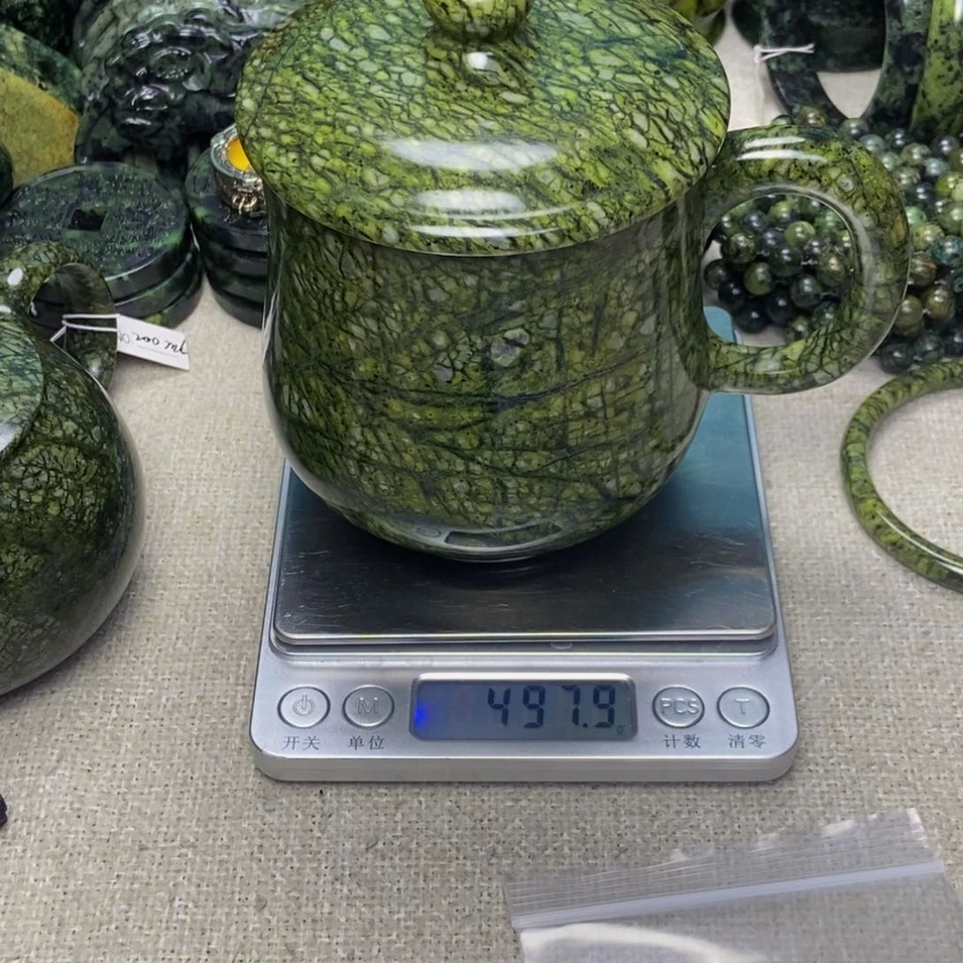 蛇纹石玉主人杯未镶嵌静*