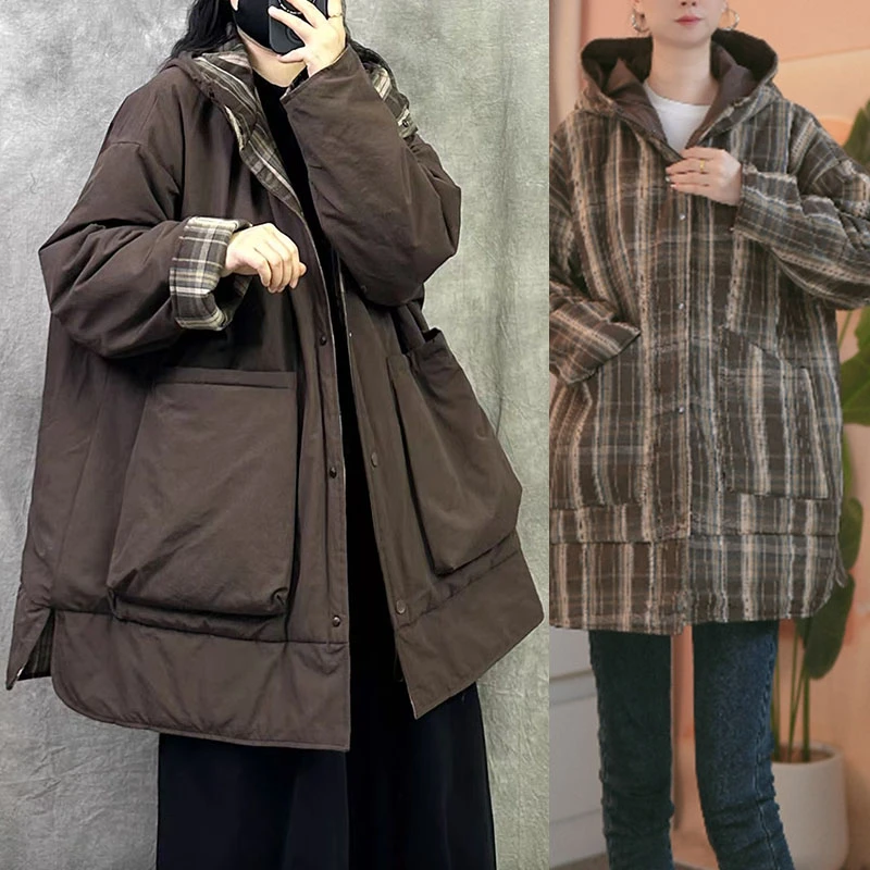 长袖不起球常规女加绒加厚款耐磨厚款中长款棉服