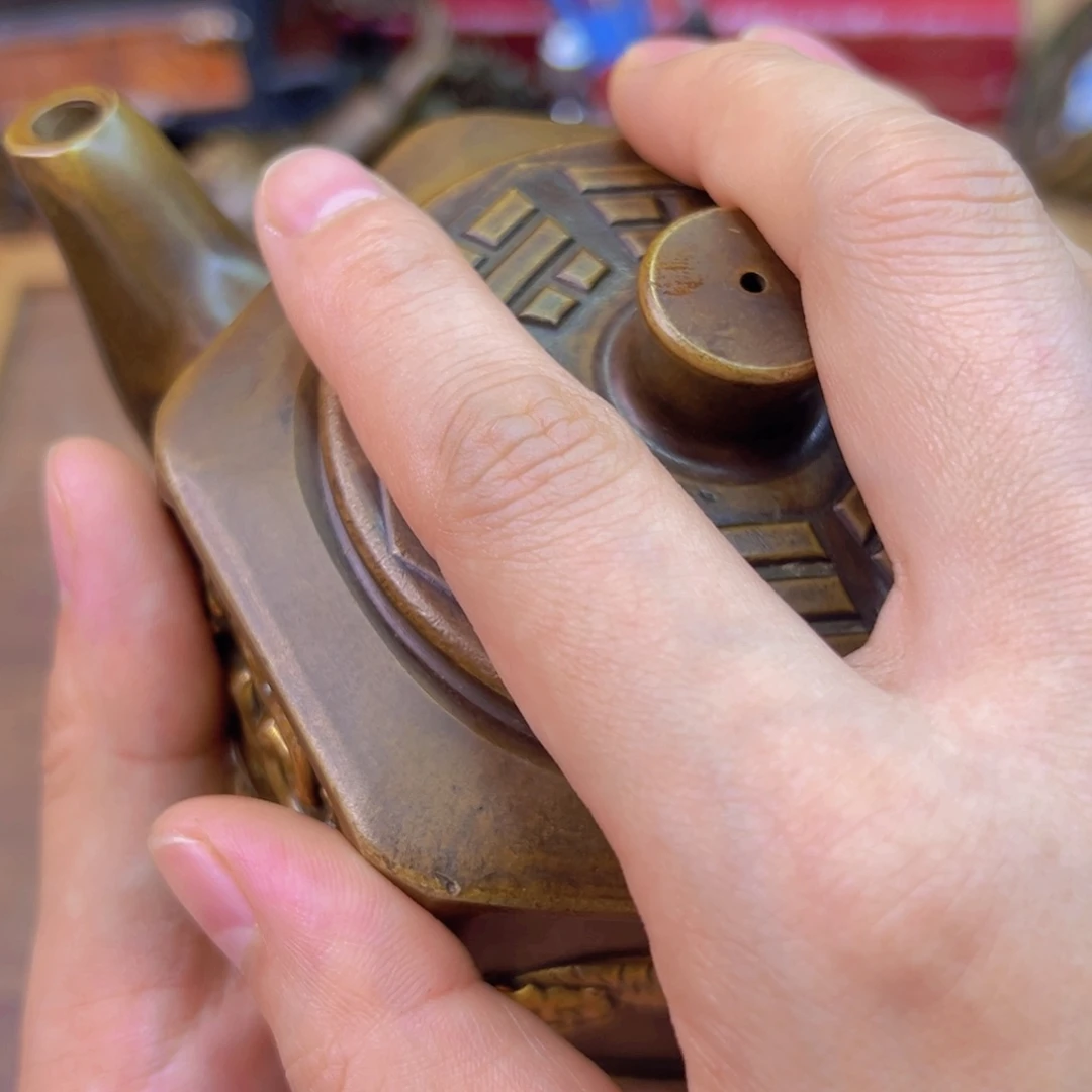 紫金风磨铜四象壶