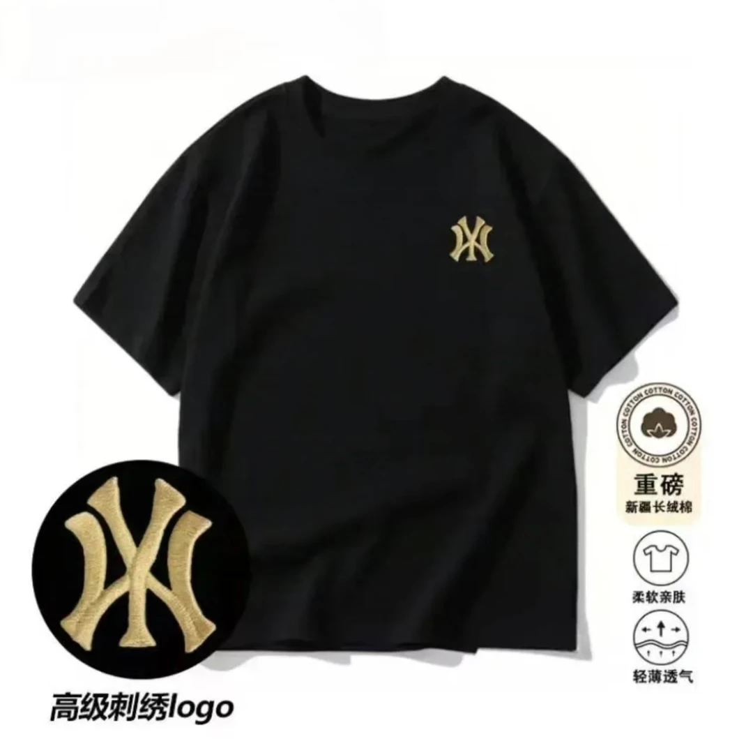 【万达专属】高级刺绣-潮牌T恤男夏季短袖纯棉宽松时尚百搭港风