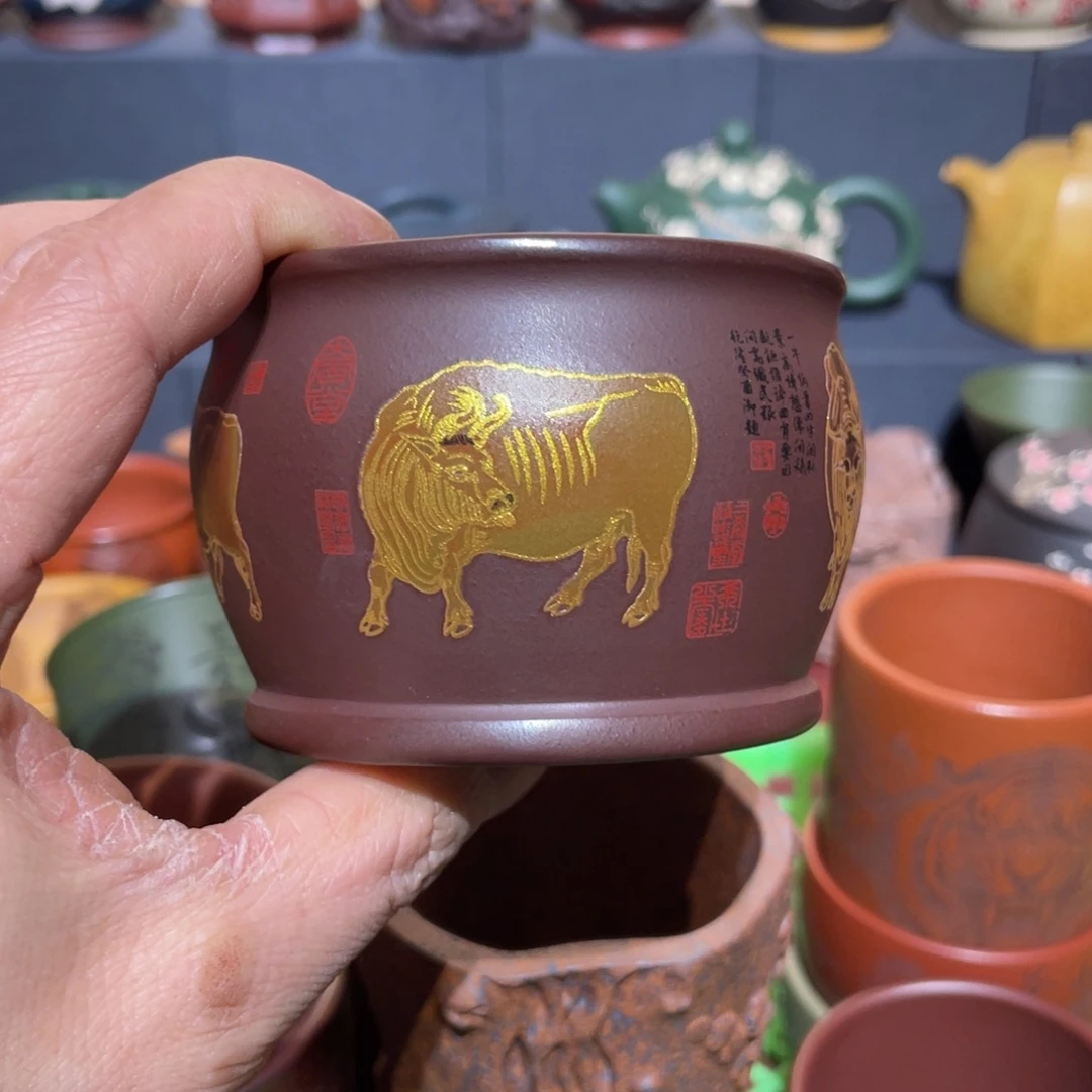 原矿紫砂手工主人杯