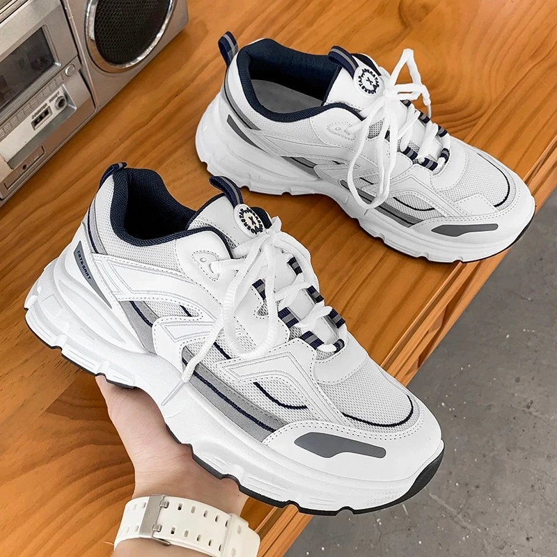 夏季男鞋2024年新款透气网面学生运动休闲跑步防臭青少年老爹潮鞋