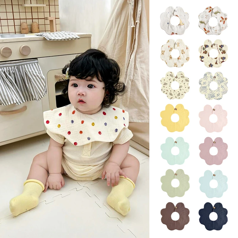 0-1岁婴儿纯棉纱布围嘴兜宝宝口水巾防口水吐奶奶渍可旋转360度