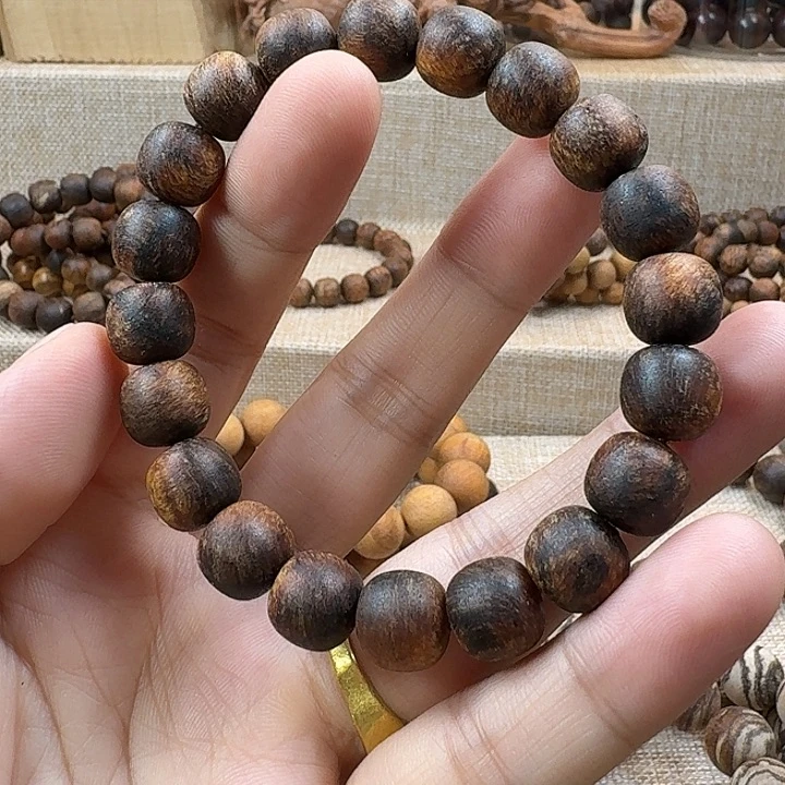 疯***子贡木1011印贡粗抛黑金螺旋纹龙鳞