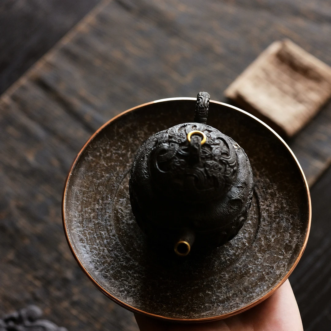 【星星】几上造物—铁霜釉中式紫砂壶承 海王壶承