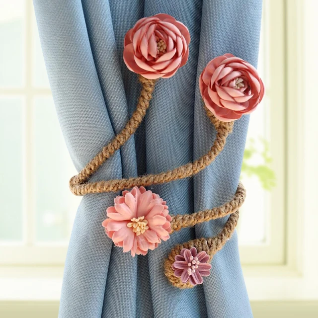 树枝花轻奢高档窗帘扣绑带合金金属绑饰扣环绑纱帘装饰配件扎束带