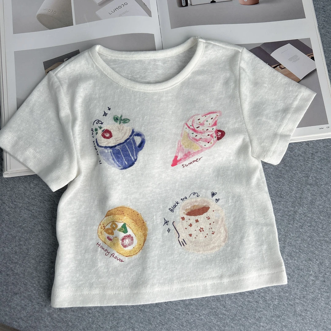 【饭后甜点 亲子卡通短袖T】婴儿装男女童短袖T恤夏装宝宝夏季E2