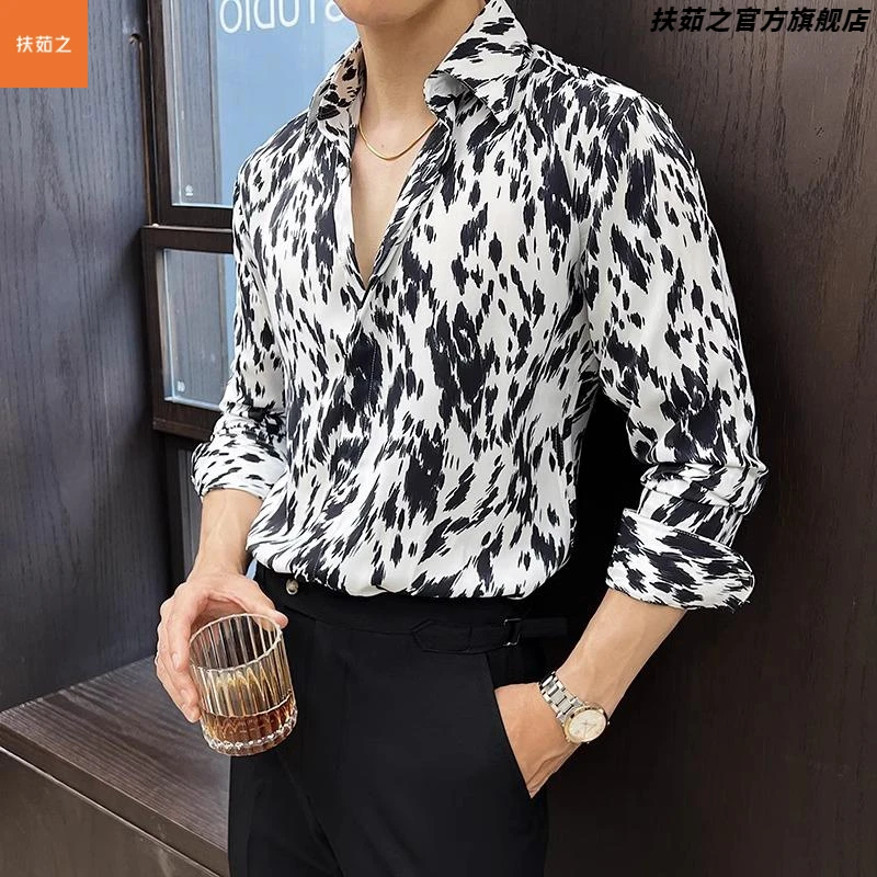 质量好衬衫男春秋新款长袖潮牌痞帅高级感衬衣商务休闲设计感寸衣