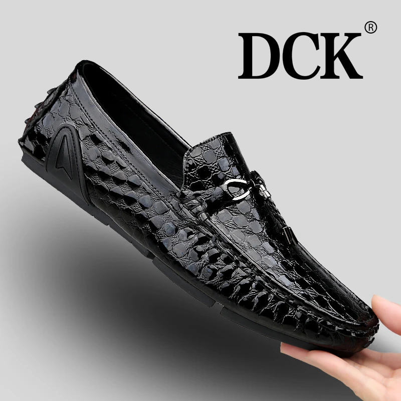 DCK皮鞋男款商务时尚百搭一脚蹬皮鞋真皮正品软底高档德比鞋男款