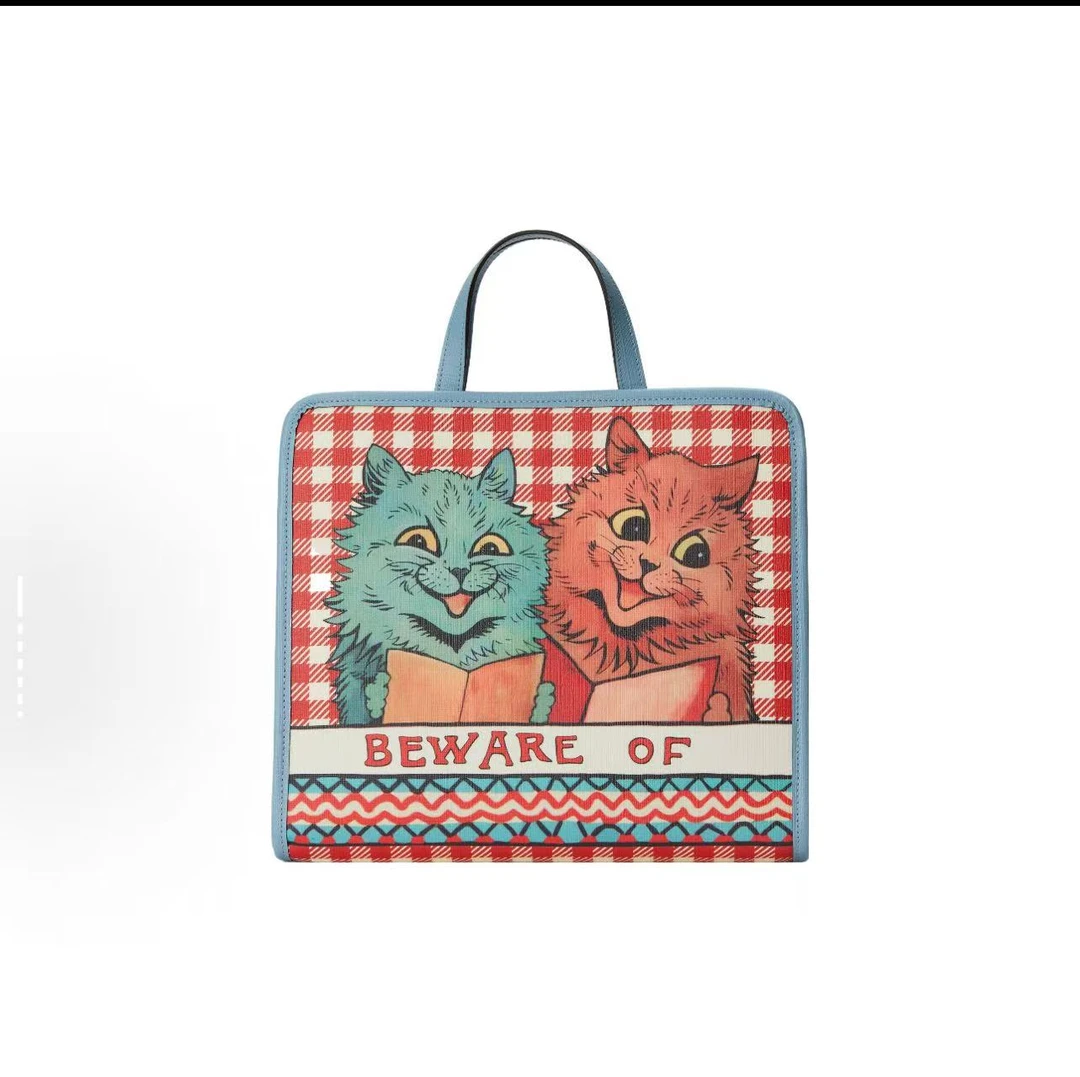 未使用 GUCCI/古驰 【TVB识货】古驰小猫格纹印花 托特包