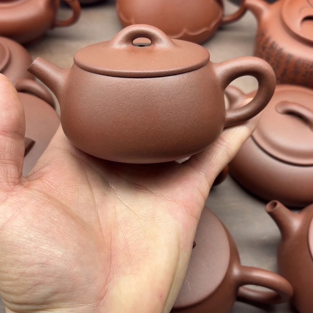 紫砂茶壶瑞紫泥大口石瓢容量150毫升