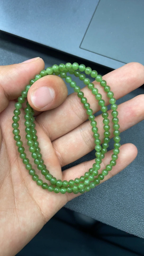 和田玉碧玉苹果绿多圈福利必拍