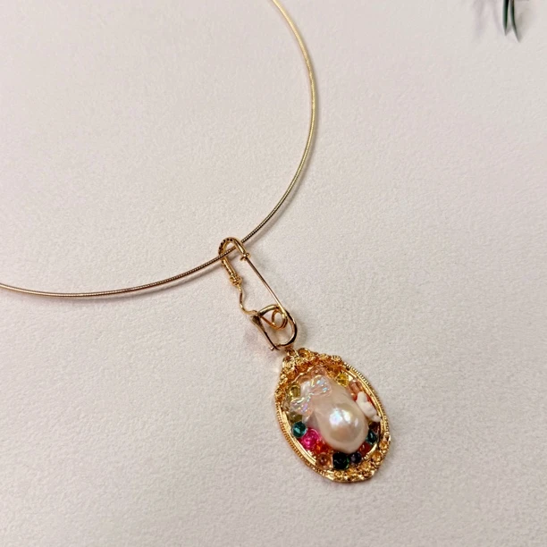 铜合金吊坠 【六六中古】孤品优雅项链胸针吊坠三用ty1795