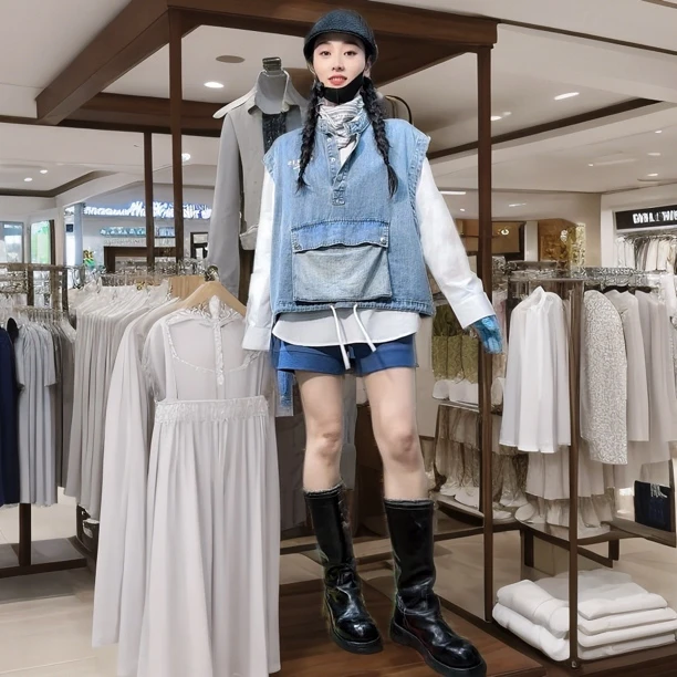 305时髦蓝波牛仔很忙～个性定制套头无袖坎肩牛仔马甲