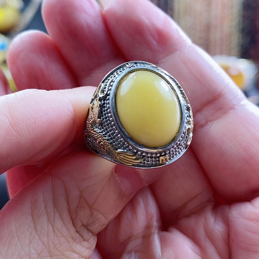 未镶嵌琥珀戒指戒指