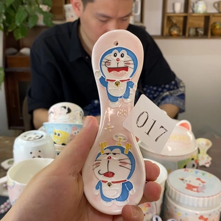 瓷片小*瑰景德镇釉下彩手绘
