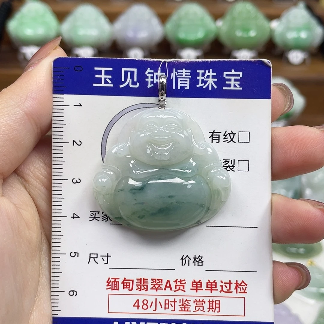 翡翠银S925镶嵌颈饰佛公