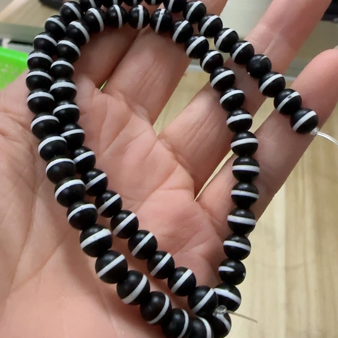 B****合金玛瑙/玉髓珠宝半成品一线玛瑙6mm一条
