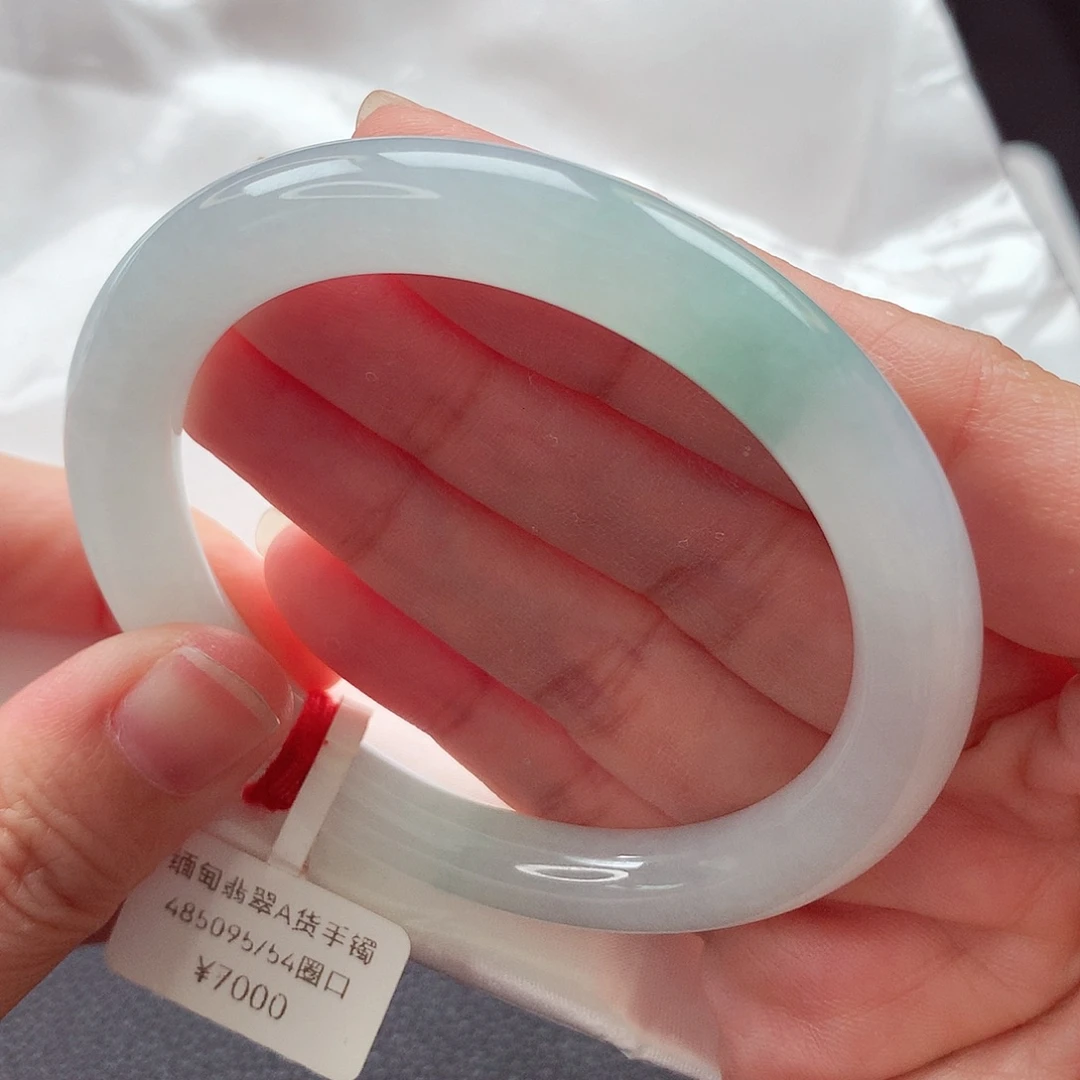 未镶嵌手镯翡翠54 55冰胶天空蓝美人条 009