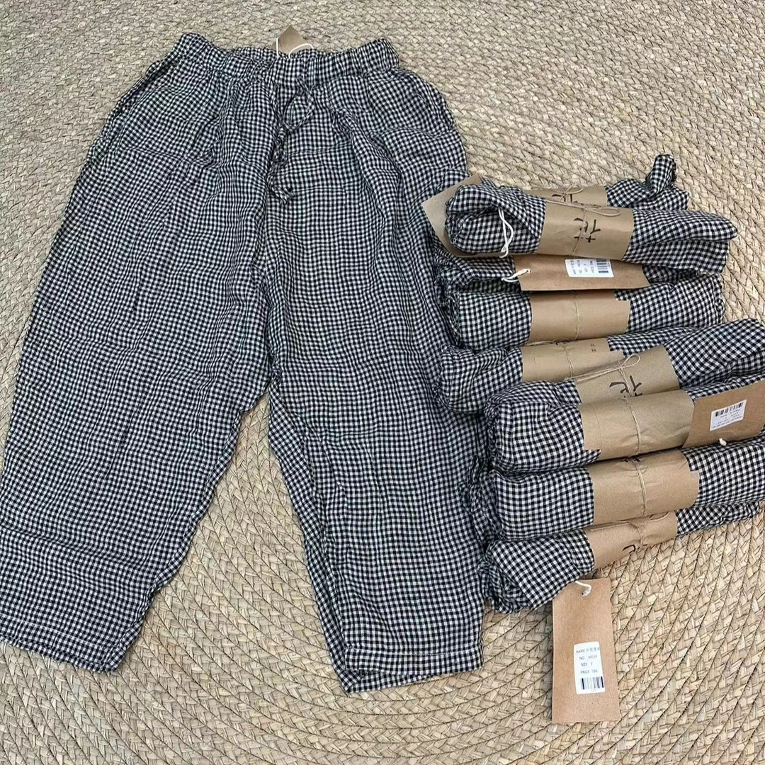 花社正品68139   亚麻休闲宽松百搭裤子