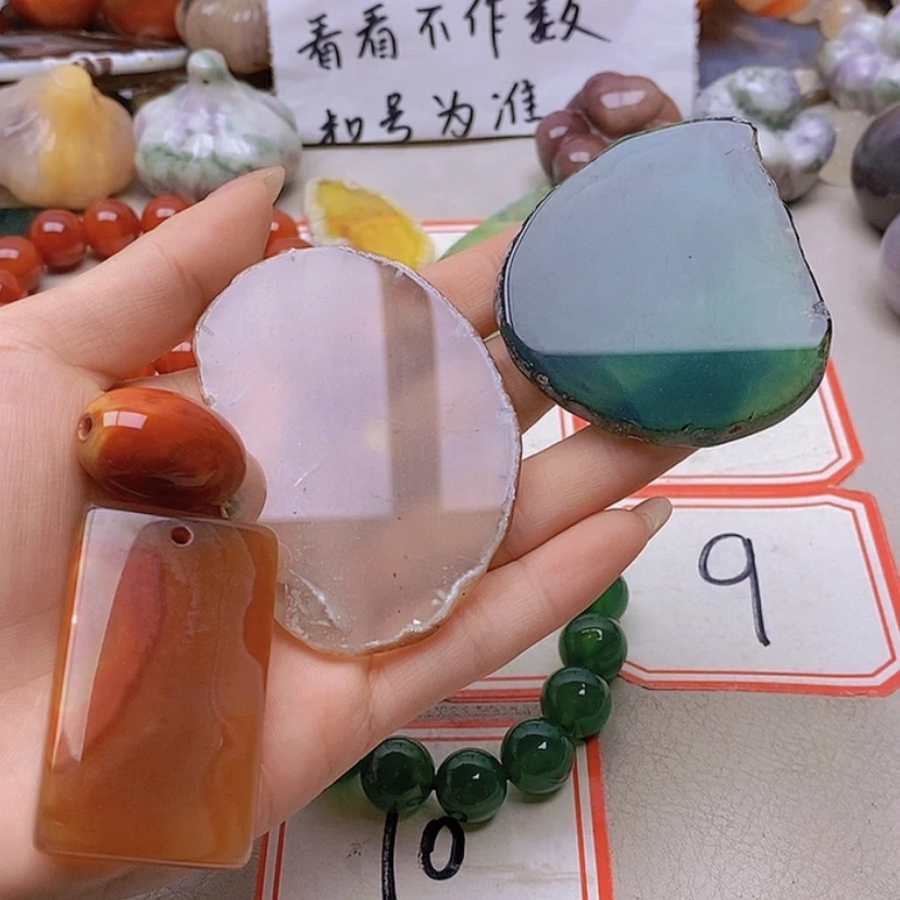 【闪购商品】未镶嵌玛瑙/玉髓珠宝半成品深**蓝
