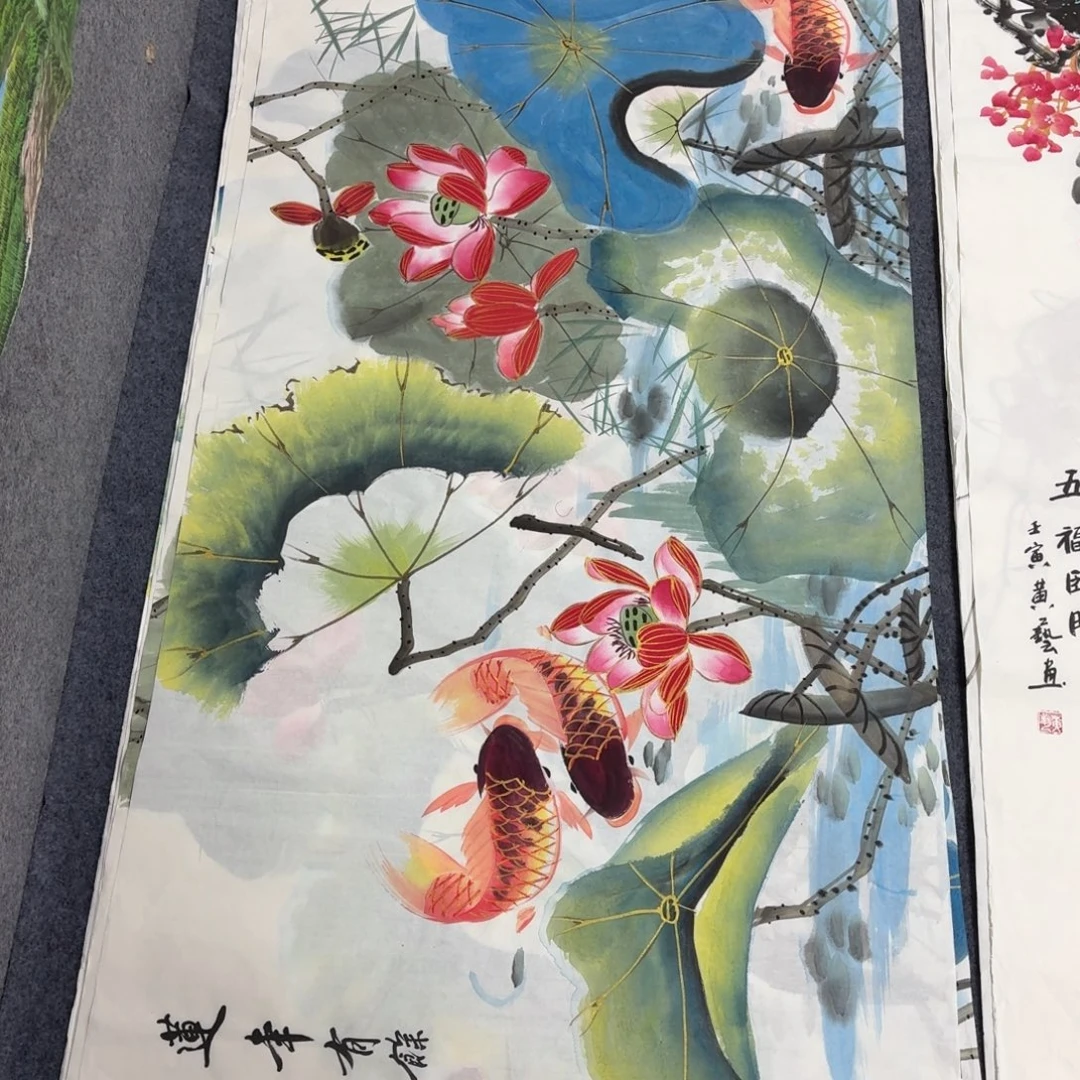国画 140×70手绘画画画