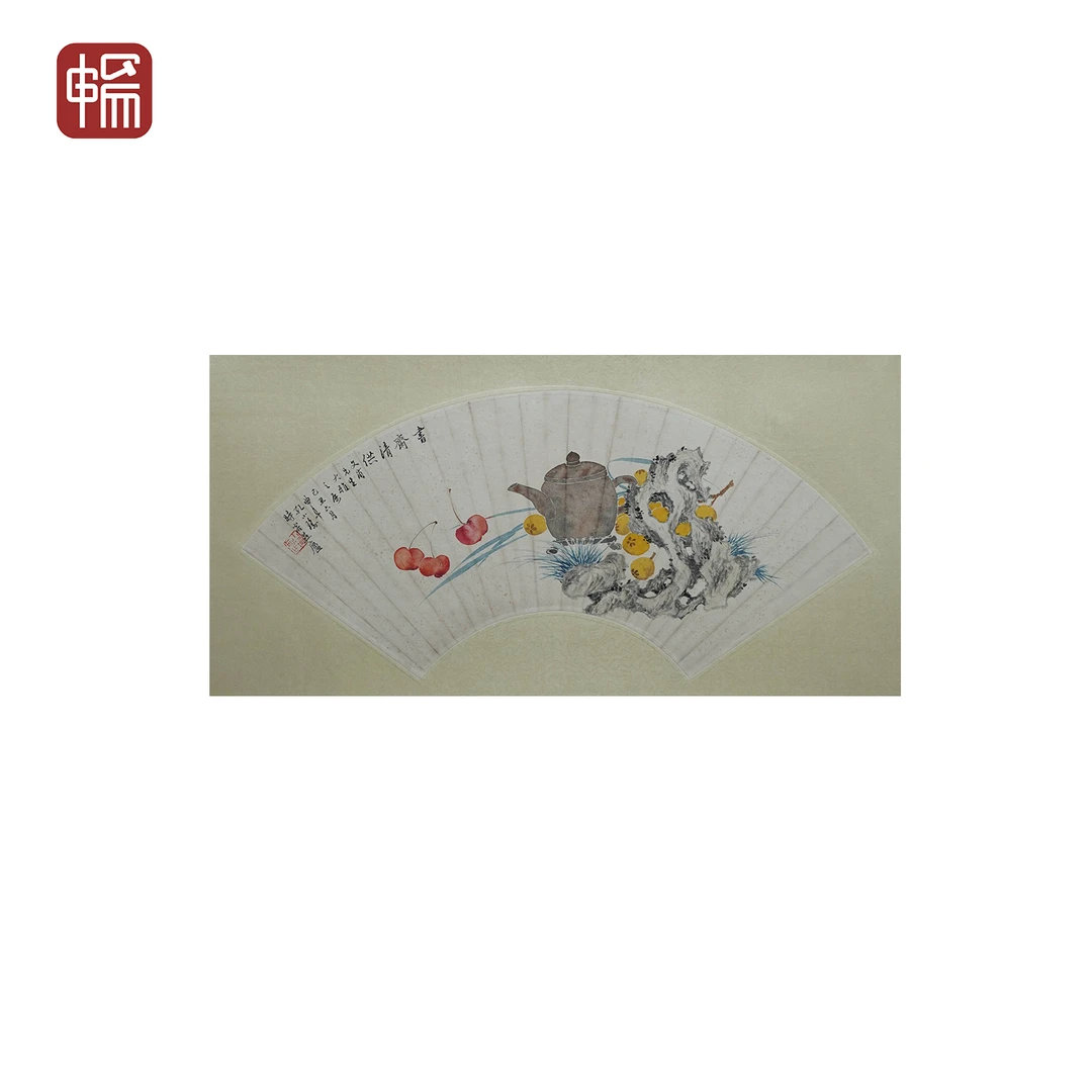 B106 《书斋清供》孔小瑜 52*18（0.84） 纸本扇面 YM