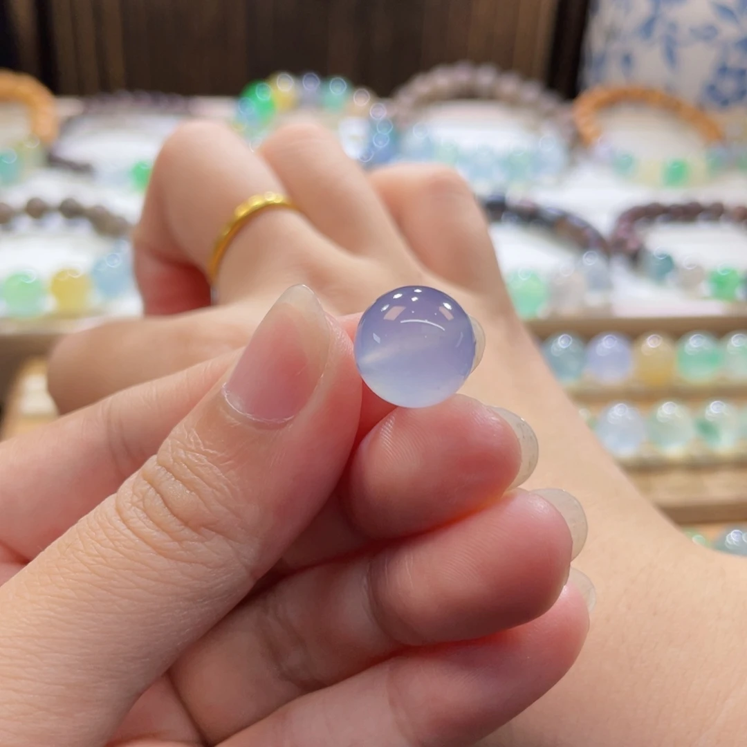 翡翠未镶嵌手链高冰仙紫