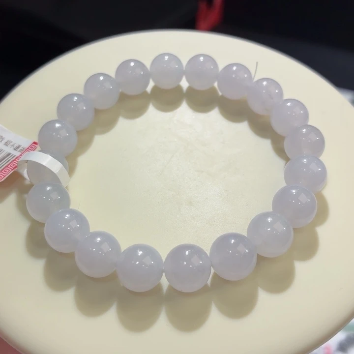 翡翠未镶嵌手链冰胶浅紫卡9.7