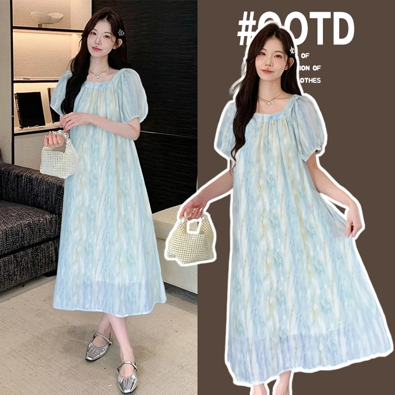 2025孕妇夏季新款小清新法式气质时尚显瘦甜美温柔连衣裙宽松