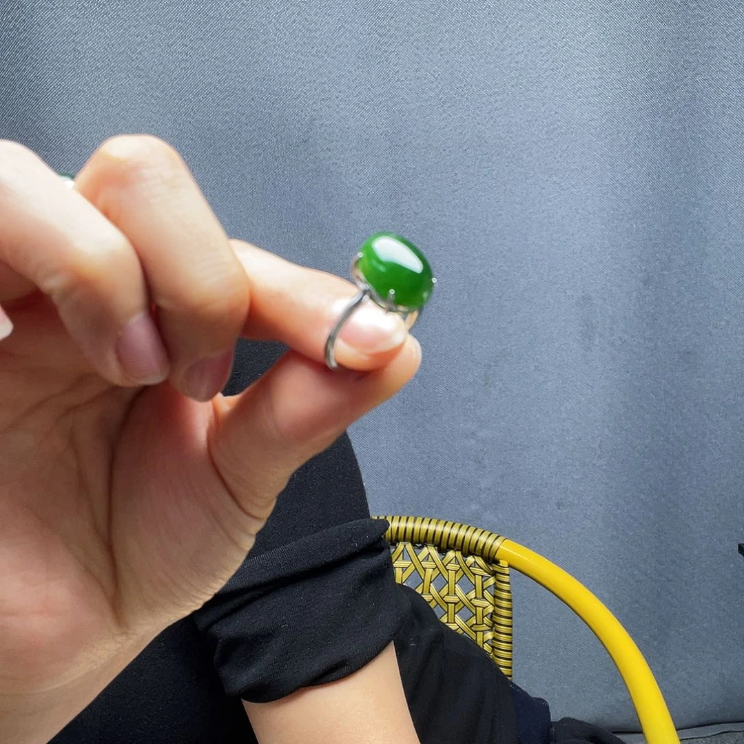 和田玉银S925镶嵌戒指