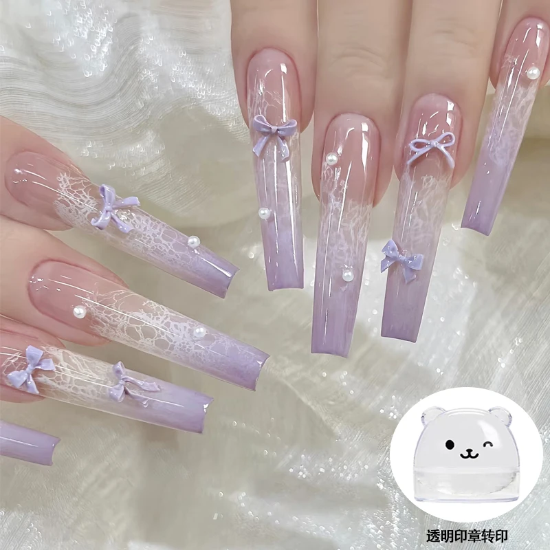 KaSi美甲印章小熊印章组合透明硅胶模具可爱印花辅助工具新手简单