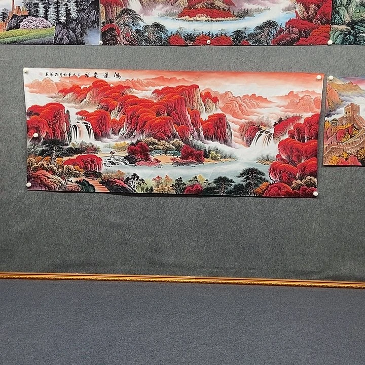耐***凡国画小八尺山水一副